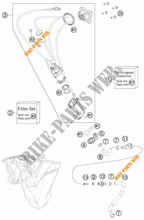 BENZINEPOMP voor KTM 350 XCF-W 2014