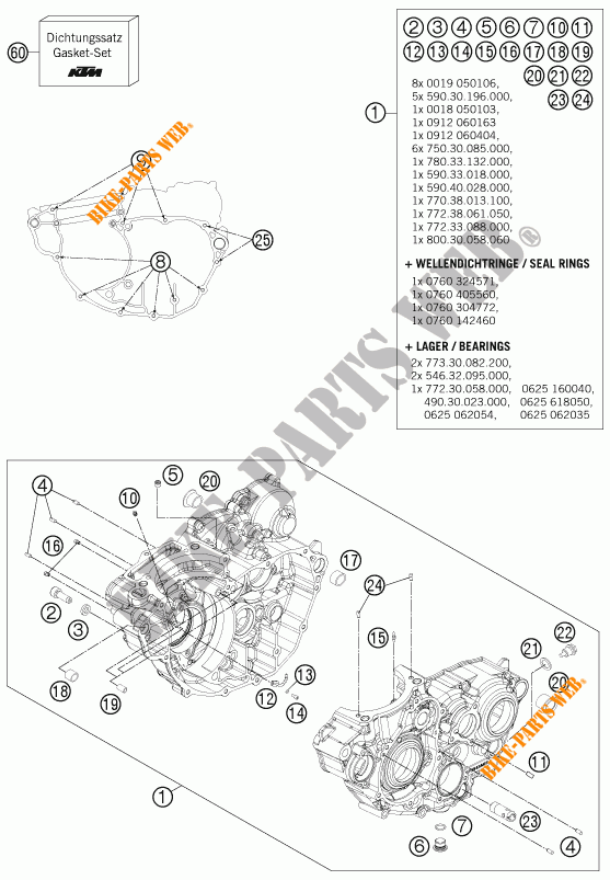 CARTERDELEN voor KTM 350 XCF-W 2014
