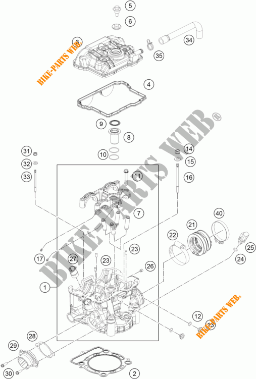 CILINDERKOP voor KTM 350 XCF-W 2014
