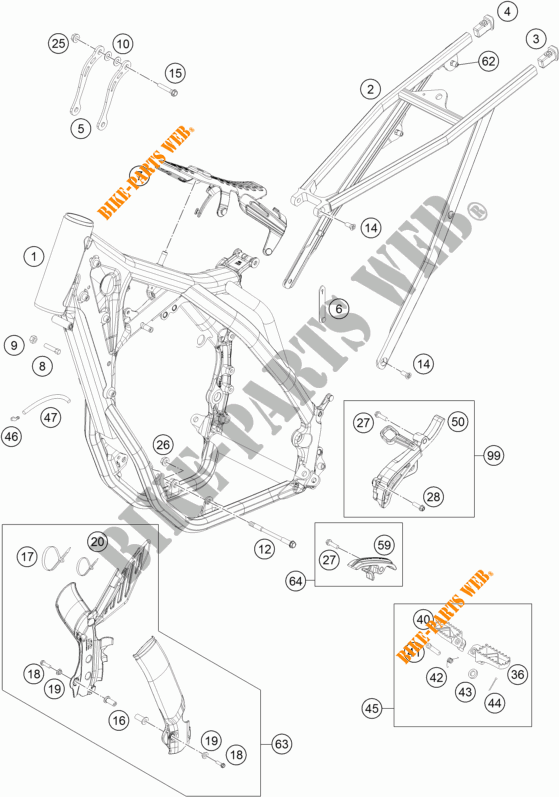 FRAME voor KTM 350 XCF-W 2014