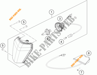 KOPLAMP / ACHTERLICHT voor KTM 350 XCF-W 2014