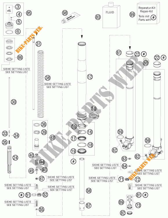 VOORVORK (ONDERDELEN) voor KTM 350 XCF-W 2014