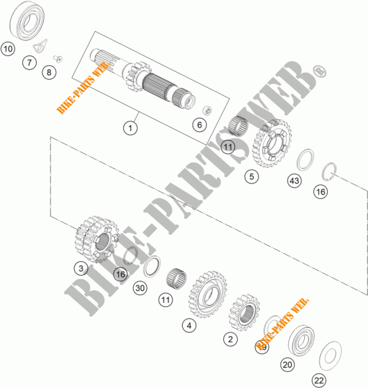 VERSNELLINGSBAK PRIMAIRE AS voor KTM 350 XCF-W 2012