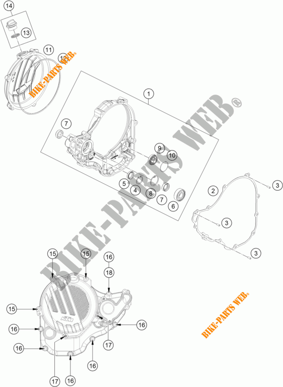 KOPPELINGS DEKSEL voor KTM 350 XC-F 2018