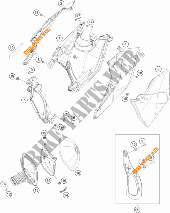 LUCHTFILTER voor KTM 350 XC-F 2018