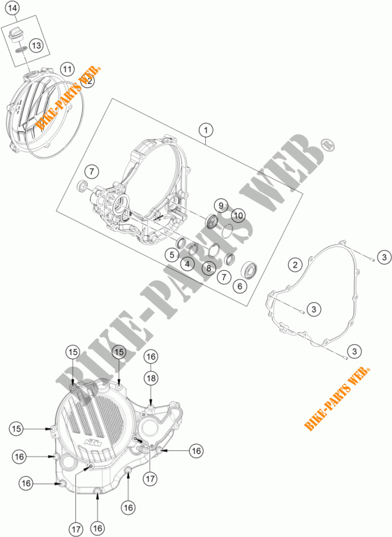 KOPPELINGS DEKSEL voor KTM 350 XC-F 2016