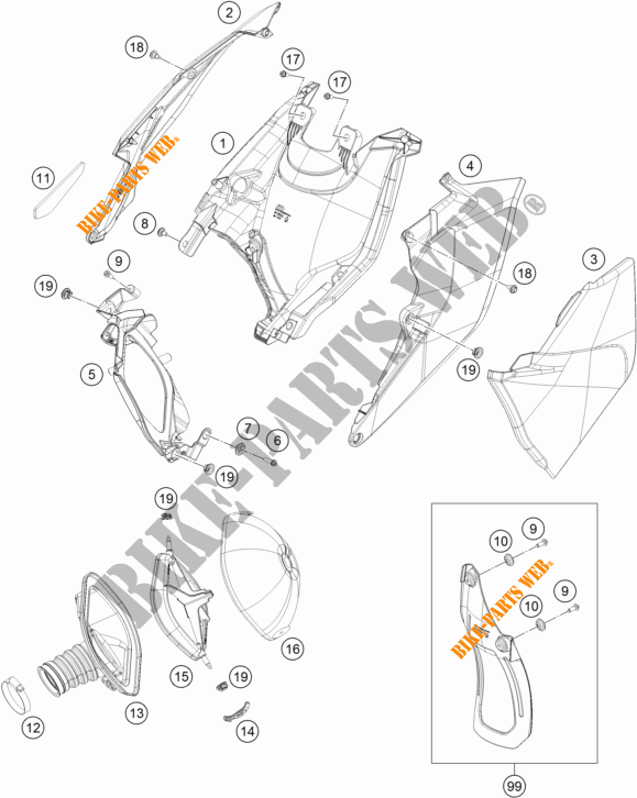 LUCHTFILTER voor KTM 350 XC-F 2016