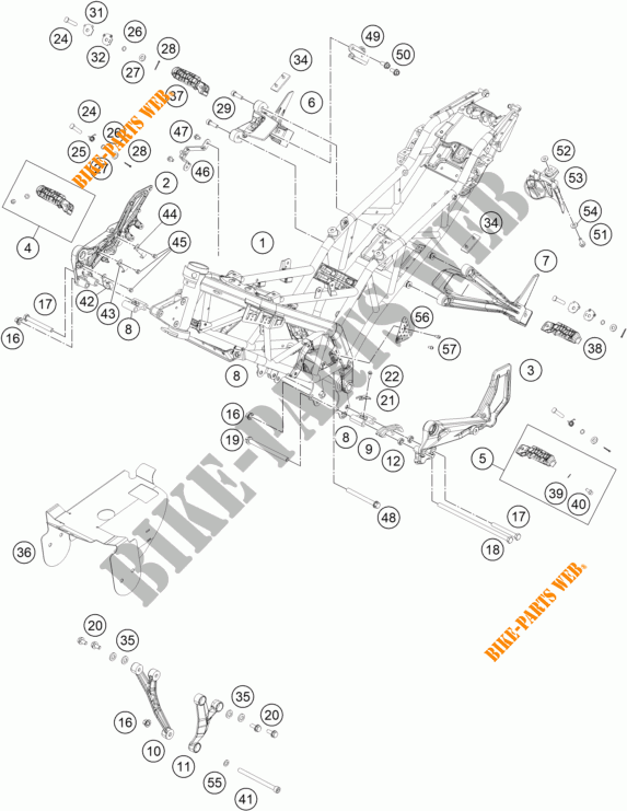 FRAME voor KTM RC 390 BLACK 2018