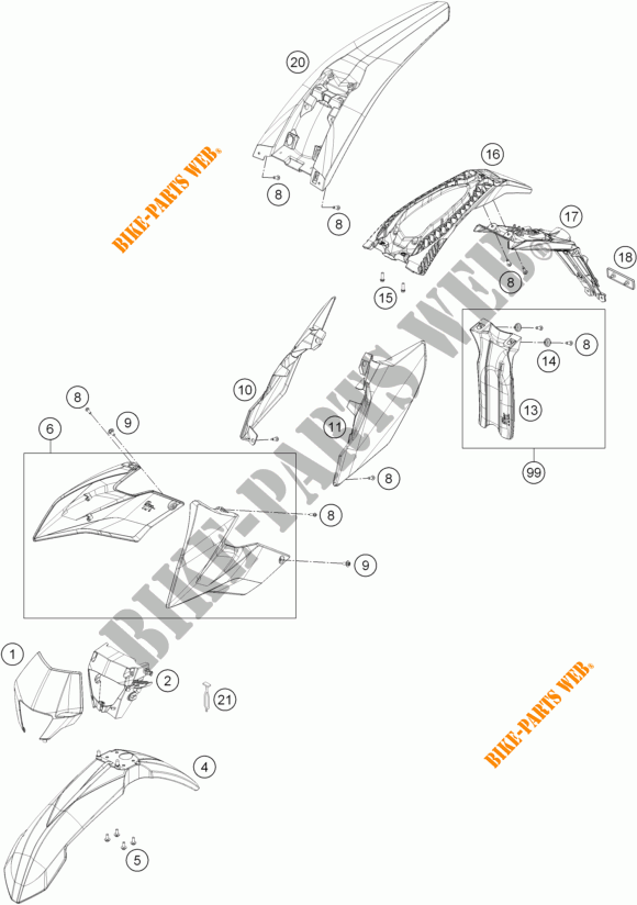 PLASTIC voor KTM FREERIDE 250 R 2015