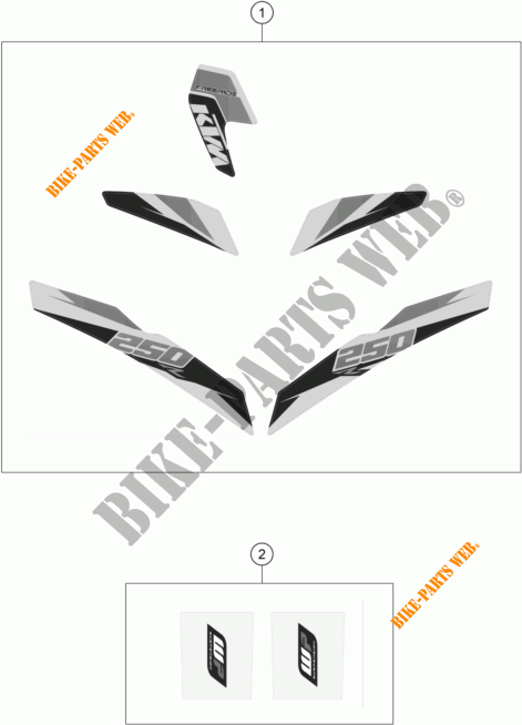 STICKERS voor KTM FREERIDE 250 R 2015