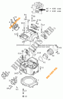 CILINDER / CILINDERKOP voor KTM 640 LC4-E SILVER 2001