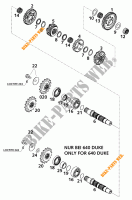 VERSNELLINGSBAK SECUNDAIRE AS voor KTM 640 LC4-E 2001