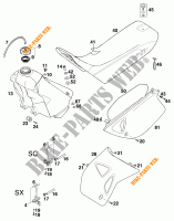 TANK / ZADEL voor KTM 620 SX 1998