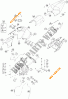 TANK / ZADEL voor KTM RC 390 WHITE ABS 2016