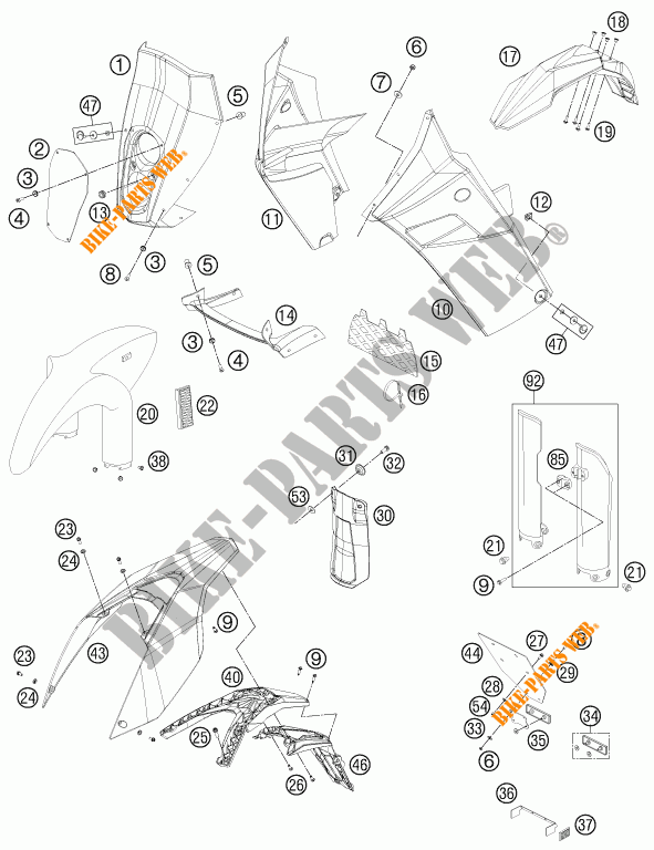 PLASTIC voor KTM 450 RALLY FACTORY REPLICA 2013