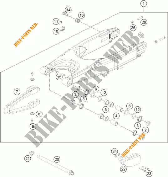 ACHTERBRUG voor KTM 450 RALLY FACTORY REPLICA 2017
