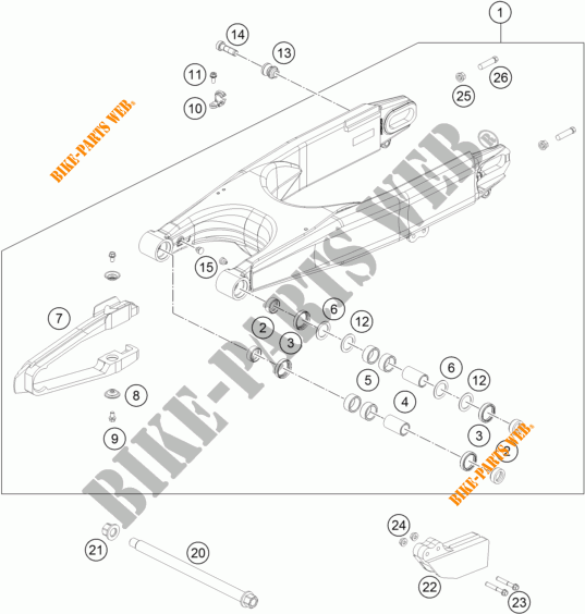 ACHTERBRUG voor KTM 450 RALLY FACTORY REPLICA 2015