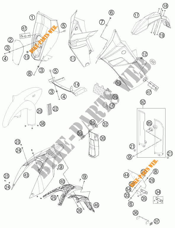 PLASTIC voor KTM 450 RALLY FACTORY REPLICA 2014