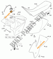 TANK / ZADEL voor KTM 520 EXC RACING 2001