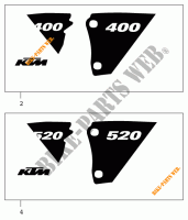 STICKERS voor KTM 520 EXC RACING 2001
