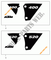 STICKERS voor KTM 540 SXS RACING 2001