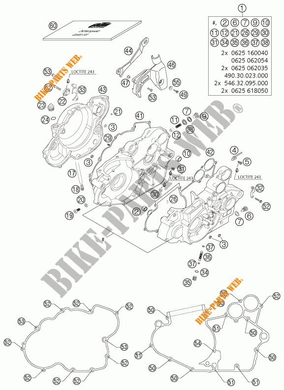 CARTERDELEN voor KTM 525 EXC RACING 2004