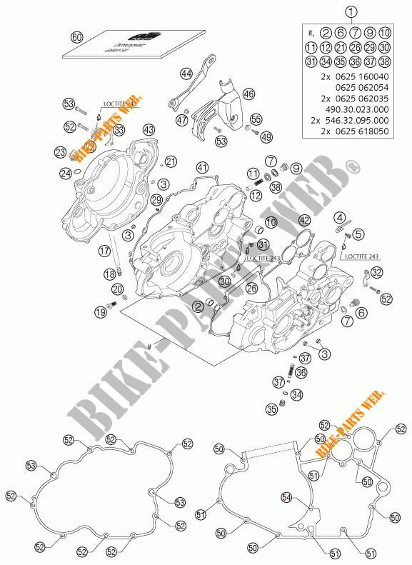CARTERDELEN voor KTM 525 EXC-G RACING 2004