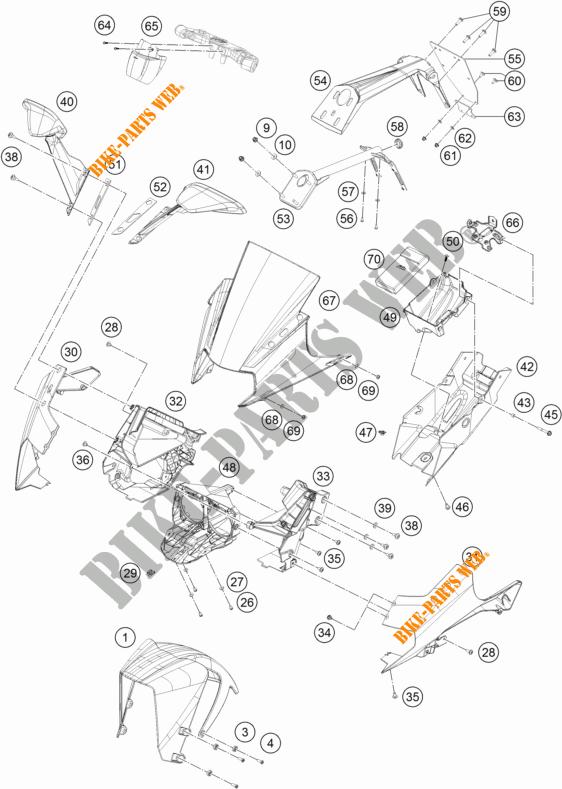 PLASTIC voor KTM RC 390 WHITE ABS 2015