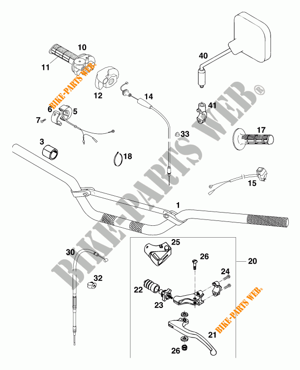 STUUR / BESTURING voor KTM 300 EXC MARZOCCHI/OHLINS 13LT 1997