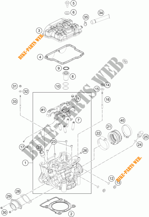 CILINDERKOP voor KTM 250 EXC-F FACTORY EDITION 2015