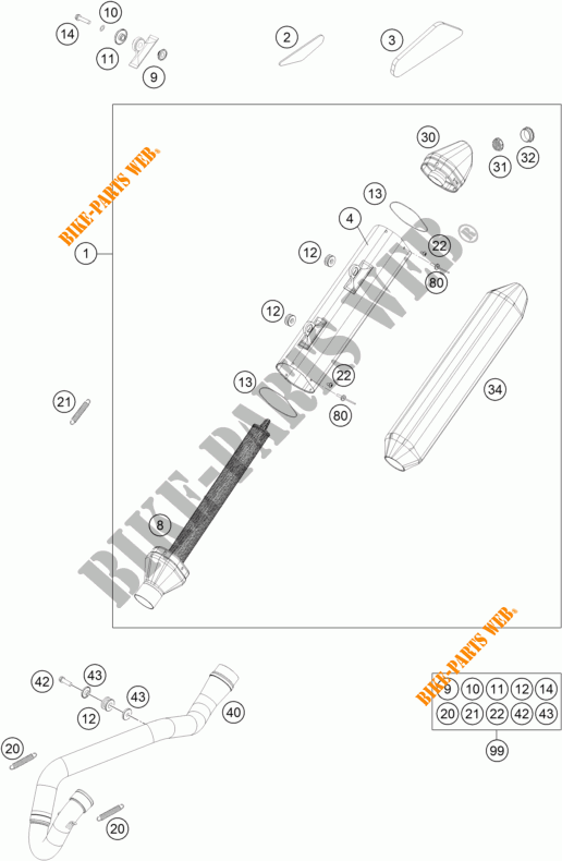 UITLAAT voor KTM 250 EXC-F 2016
