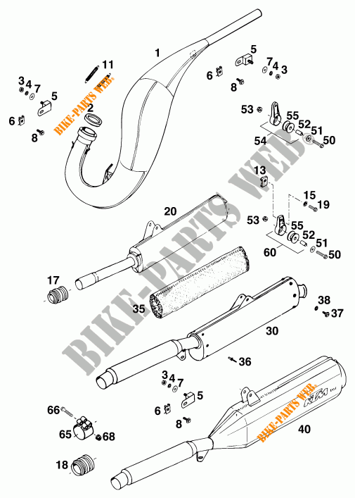 UITLAAT voor KTM 125 E-XC 1994