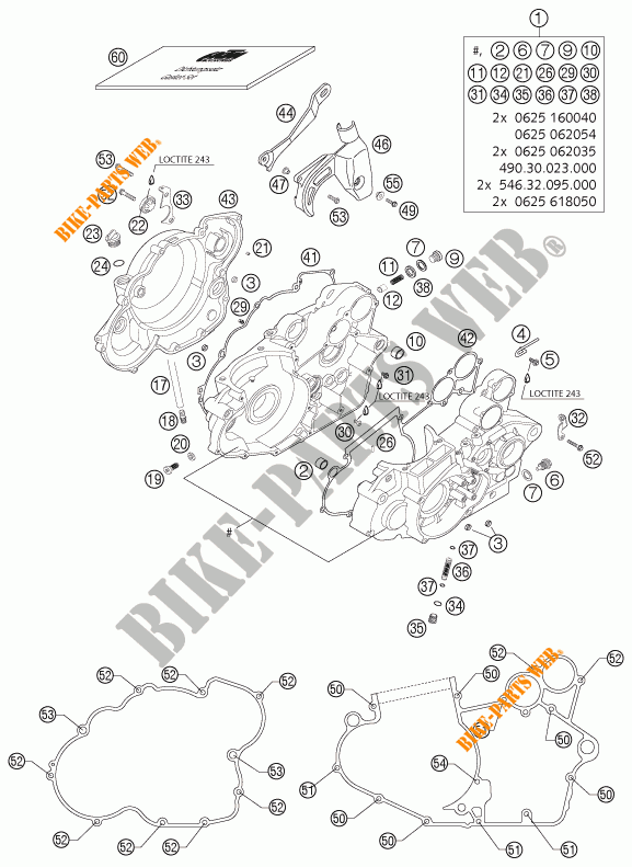 CARTERDELEN voor KTM 450 EXC RACING 2004