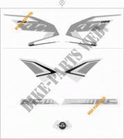 STICKERS voor KTM RC 200 WHITE NON ABS 2017