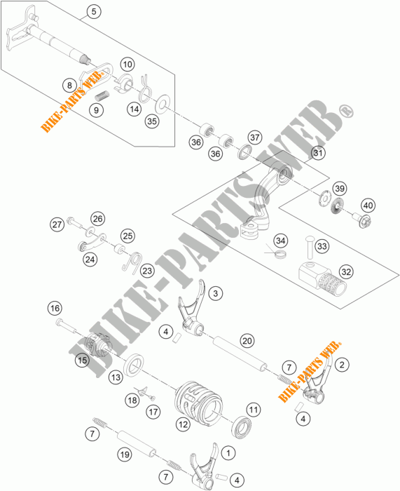 SCHAKEL MECHANISME voor KTM 350 EXC-F SIX DAYS 2016