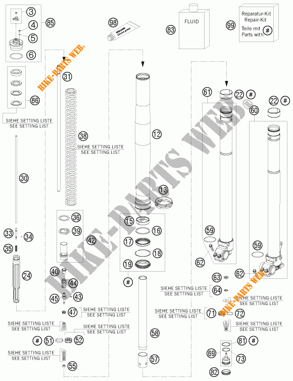VOORVORK (ONDERDELEN) voor KTM 350 EXC-F 2015