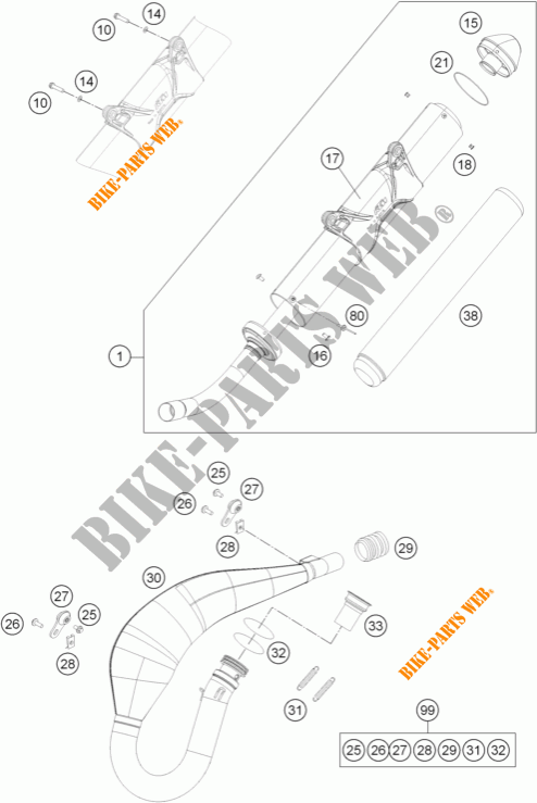 UITLAAT voor KTM 250 EXC SIX-DAYS 2015
