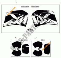 STICKERS voor KTM 250 EXC MARZOCCHI/OHLINS 1997