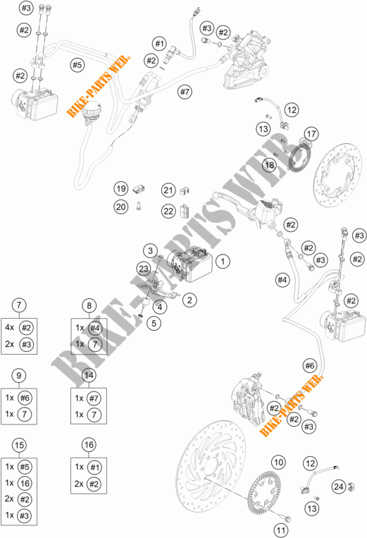 REMSYSTEEM ABS voor KTM RC 125 ORANGE 2018