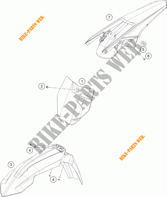 PLASTIC voor KTM 125 SX 2017