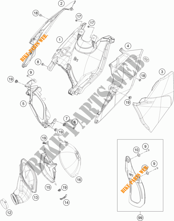 LUCHTFILTER voor KTM 125 SX 2016