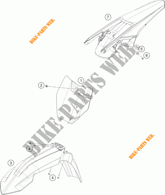 PLASTIC voor KTM 125 SX 2016
