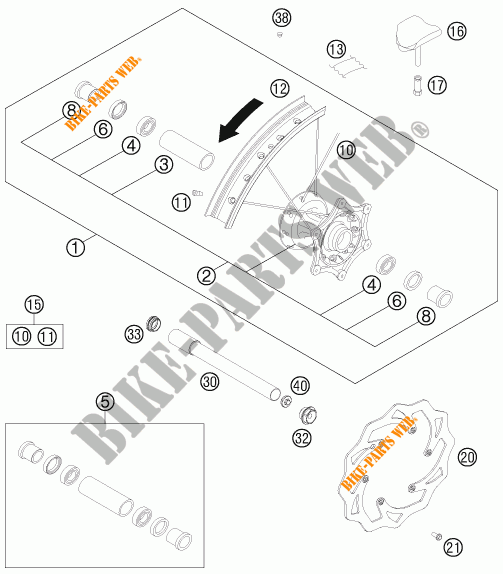 VOORWIEL voor KTM 125 SX 2014