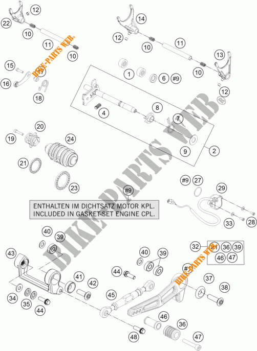 SCHAKEL MECHANISME voor KTM 1290 SUPER DUKE R SPECIAL EDITION ABS 2016