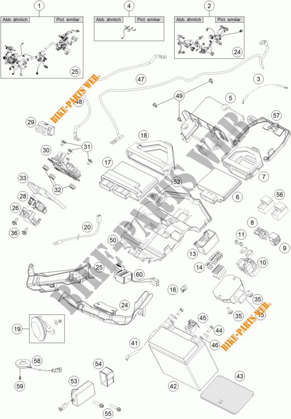 KABELBOOM voor KTM 1290 SUPER DUKE R WHITE 2018