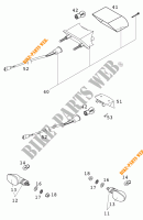 KOPLAMP / ACHTERLICHT voor KTM 125 SX 2000