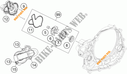 WATERPOMP voor KTM 450 SX-F FACTORY EDITION 2014
