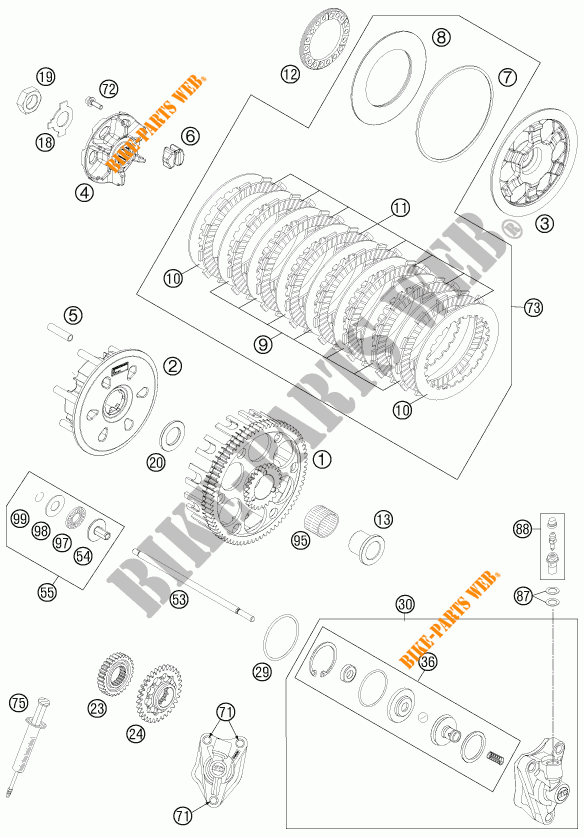 KOPPELING voor KTM 450 SX-F 2012