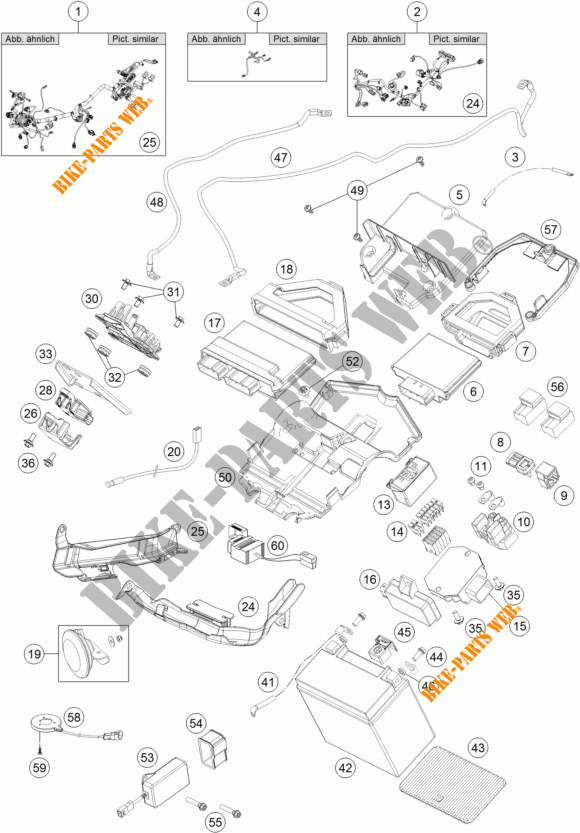 KABELBOOM voor KTM 1290 SUPER DUKE R WHITE 2018