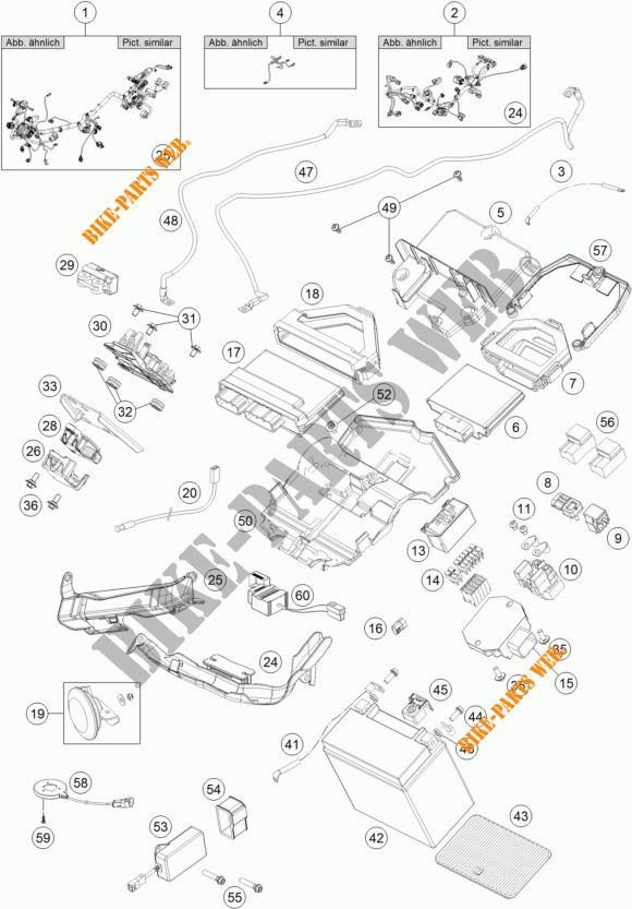 KABELBOOM voor KTM 1290 SUPER DUKE R WHITE 2017